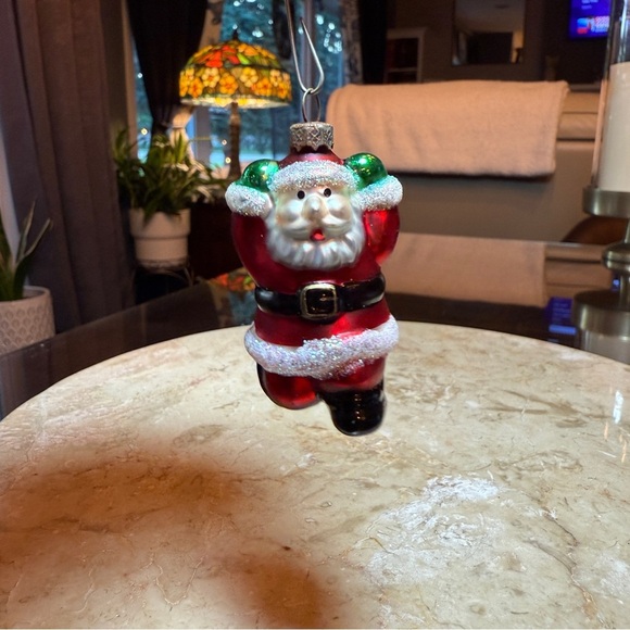 Christmas Ornaments Vintage Michaels Glass Tree Set of 4 Miniature Santa Elf Man - Picture 4 of 9